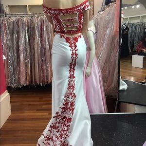 two piece prom dress